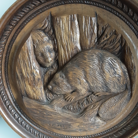 Large Rustic Beaver Plaque 14.5" Faux Wood Wall Decor Vintage Cabin Cottage Camp - Picture 4 of 12